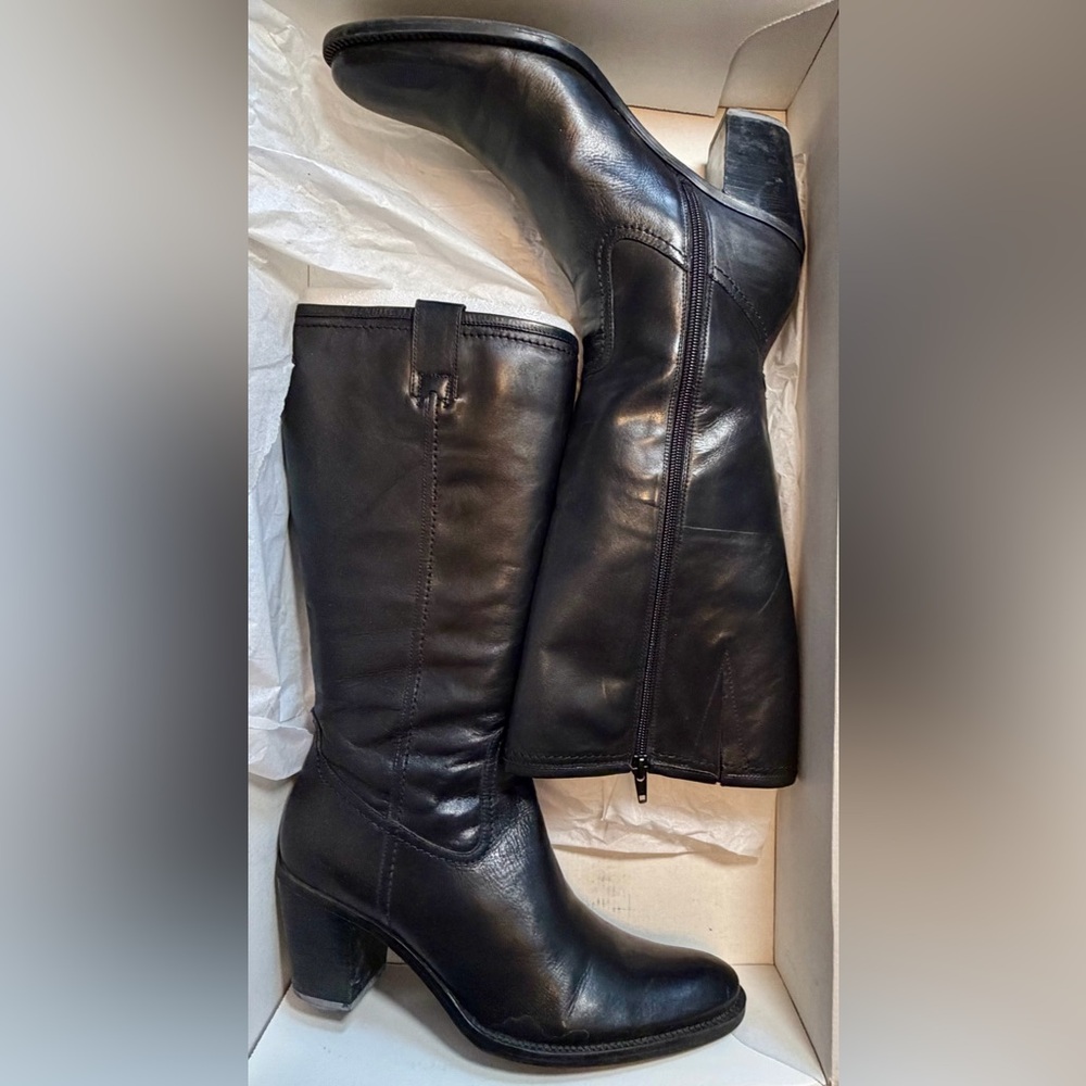 Bandolino Black Leather Knee-High Boots - Size 9 1/2 M